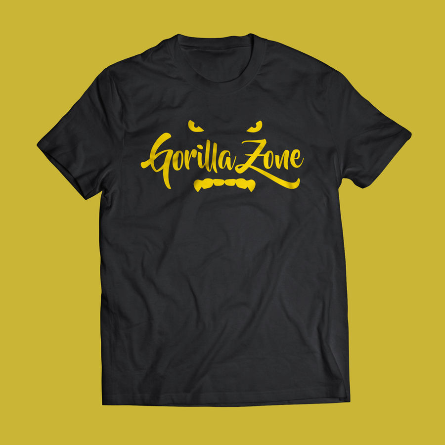 Gorilla Zone Black & Yellow T-shirt on model